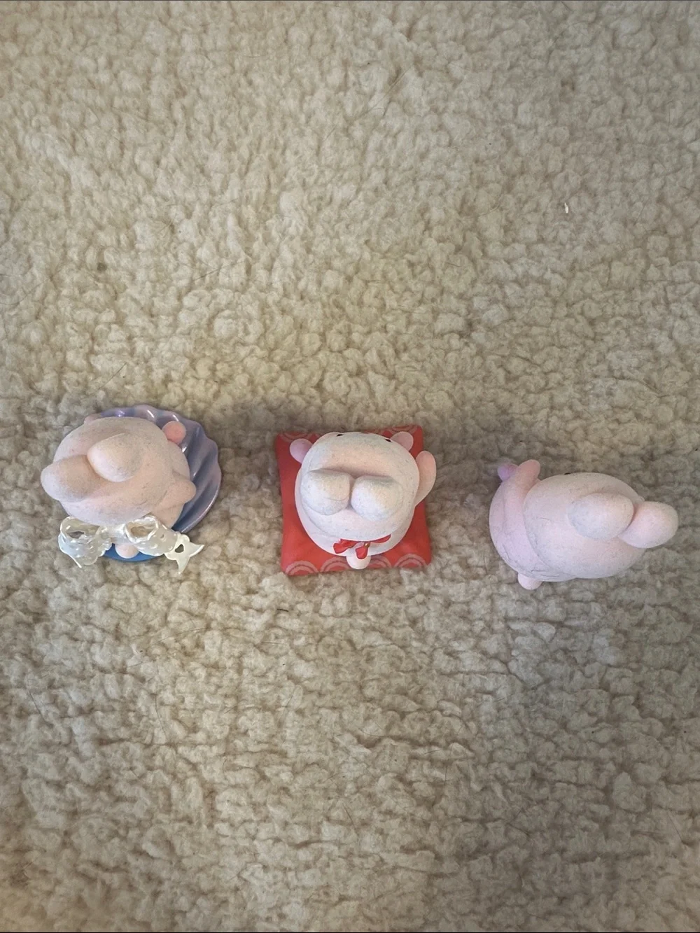 Funism Momo Pink Bunny Figurine Set - Decorative Collectible pre-owned